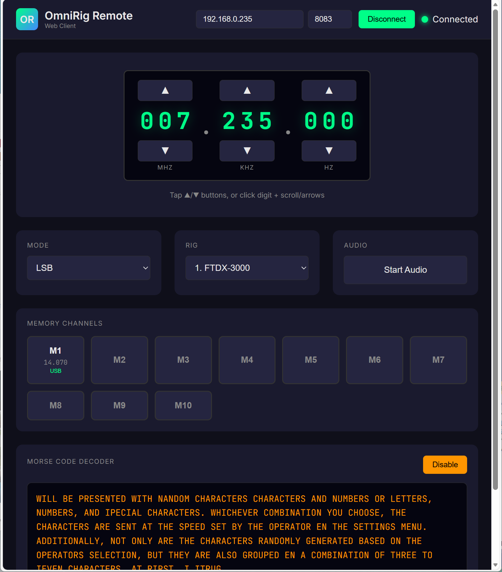 OmniRig Web Client - Dit Dots by KO6ETZ